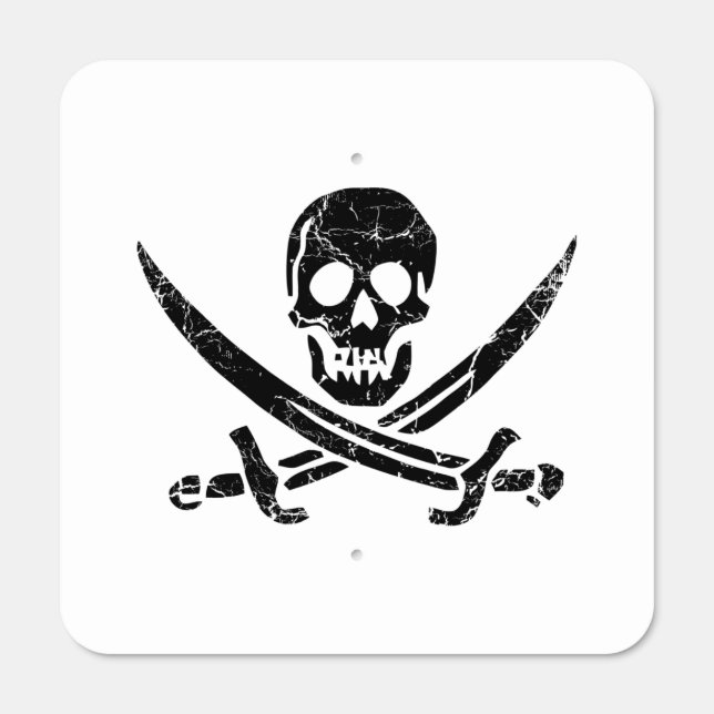 Pirate Cross Metal Sign (Front)