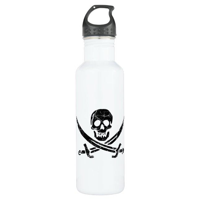 Pirate Cross Stainless Steel Water Bottle (Front)