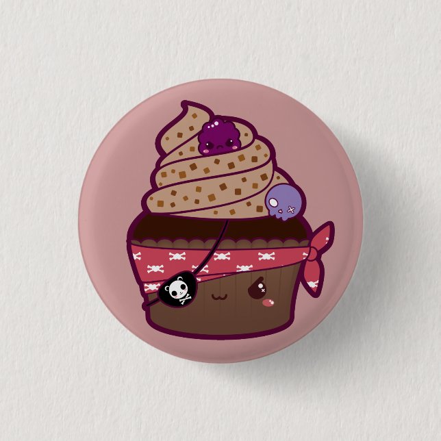 Pirate Cupcake Button (Front)