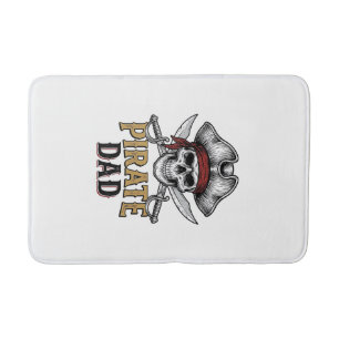 Pirate Dad Skull Sword Vintage Engraving Shirt_1 Bath Mat