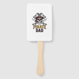 Pirate Dad Skull Sword Vintage Engraving Shirt_1 Hand Fan