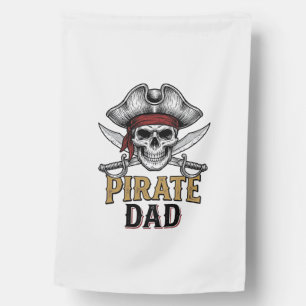 Pirate Dad Skull Sword Vintage Engraving Shirt_1 House Flag