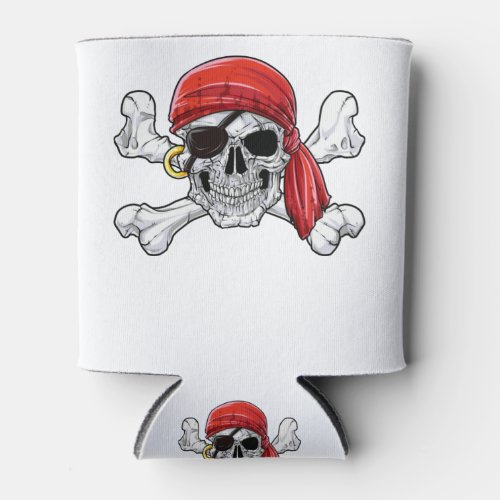Pirate Dad T shirt Jolly Roger Skull  Crossbones Can Cooler