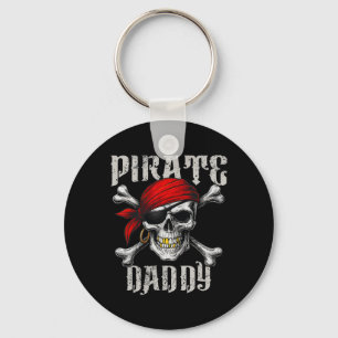 Pirate Daddy Jolly Roger Flag And Skull Crossbones Keychain