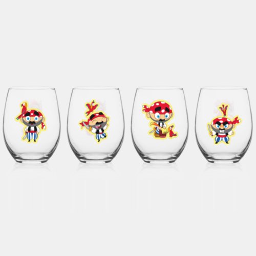 Pirate  Daring Pirates Collection Brave  Stemless Wine Glass