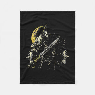 Pirate demon with sword fleece blanket