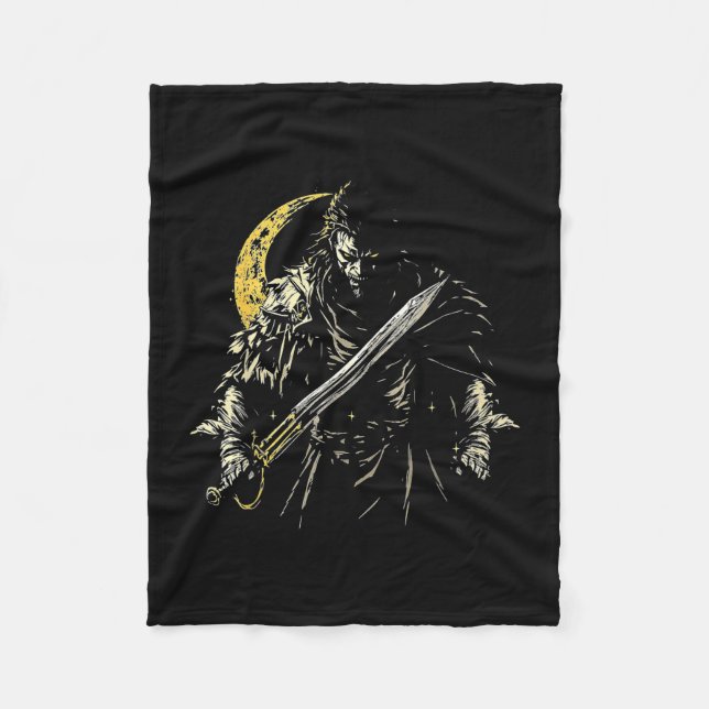Pirate demon with sword  fleece blanket (Front)
