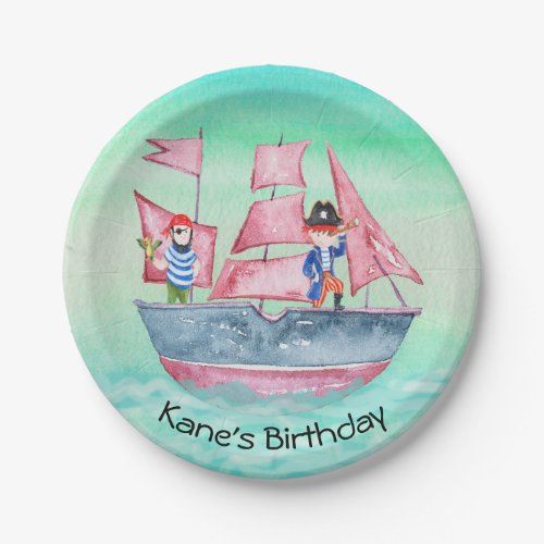 Pirate Design with Ship  Pirates Paper Plates