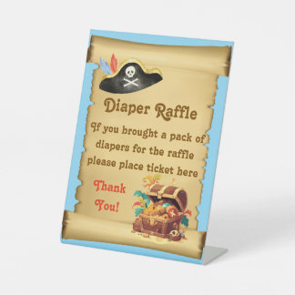 Pirate Diaper Raffle Pedestal Sign