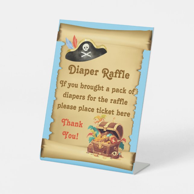 Pirate Diaper Raffle Pedestal Sign (Front)