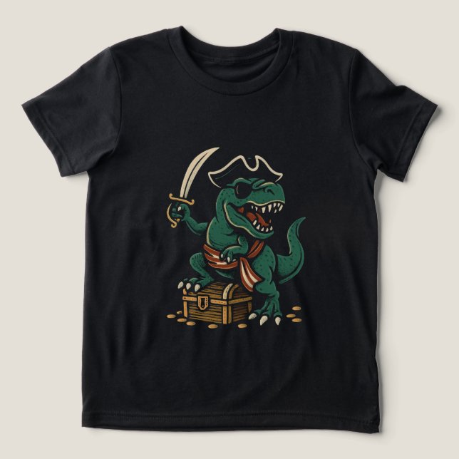 Pirate Dinosaur Adventure Tri-Blend Shirt (Design Front)
