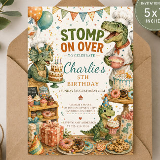 Pirate Dinosaur Birthday Invitation