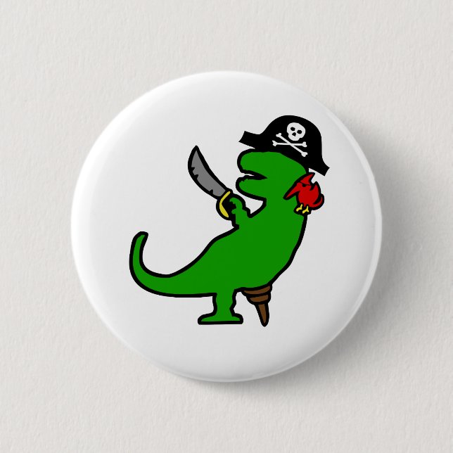 Pirate Dinosaur Button (Front)