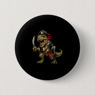Pirate dinosaur dino trex halloween costume funny button