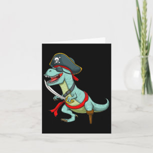 Pirate Dinosaur T Rex Fun Tyrannosaurus Halloween Card