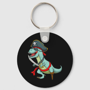 Pirate Dinosaur T Rex Fun Tyrannosaurus Halloween Keychain