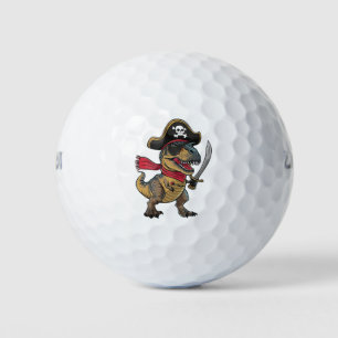 Pirate Dinosaur T-Rex Funny Halloween Costume Golf Balls