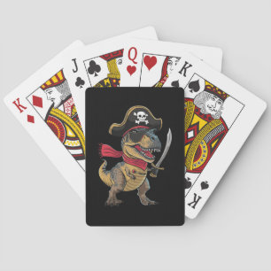 Pirate Dinosaur T-Rex Funny Halloween Costume Poker Cards