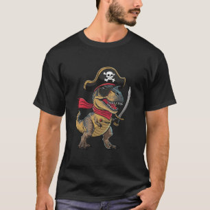 Pirate Dinosaur T-Rex Funny Halloween Costume T-Shirt