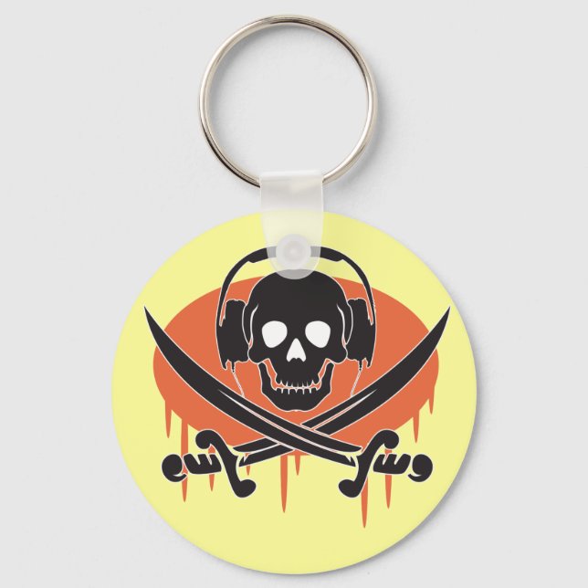 Pirate DJ Keychain (Front)