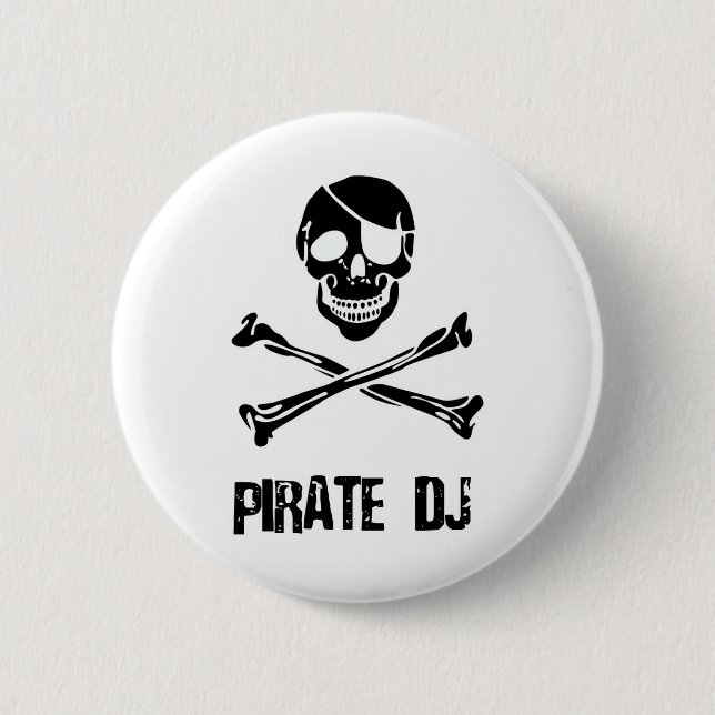 Pirate DJ Pinback Button (Front)