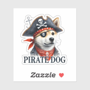 Pirate Dog - Digital Watercolor Sticker