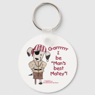 Pirate Dog "Mans Best Matey!" Keychain