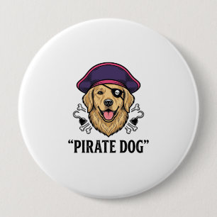 Pirate Dog Vintage Engraving Shirt Design_1 Button