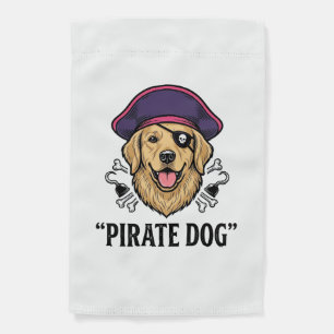 Pirate Dog Vintage Engraving Shirt Design_1 Garden Flag