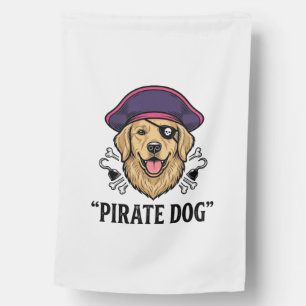 Pirate Dog Vintage Engraving Shirt Design_1 House Flag
