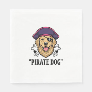 Pirate Dog Vintage Engraving Shirt Design_1 Napkins