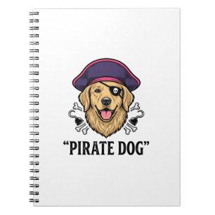 Pirate Dog Vintage Engraving Shirt Design_1 Notebook