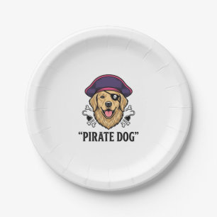 Pirate Dog Vintage Engraving Shirt Design_1 Paper Plates