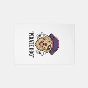 Pirate Dog Vintage Engraving Shirt Design_1 Rug
