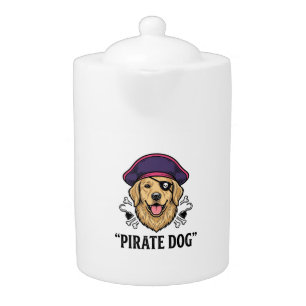 Pirate Dog Vintage Engraving Shirt Design_1 Teapot