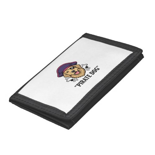 Pirate Dog Vintage Engraving Shirt Design_1 Trifold Wallet