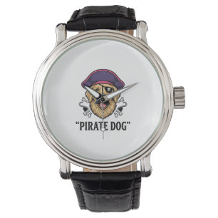 Pirate Dog Vintage Engraving Shirt Design_1 Watch
