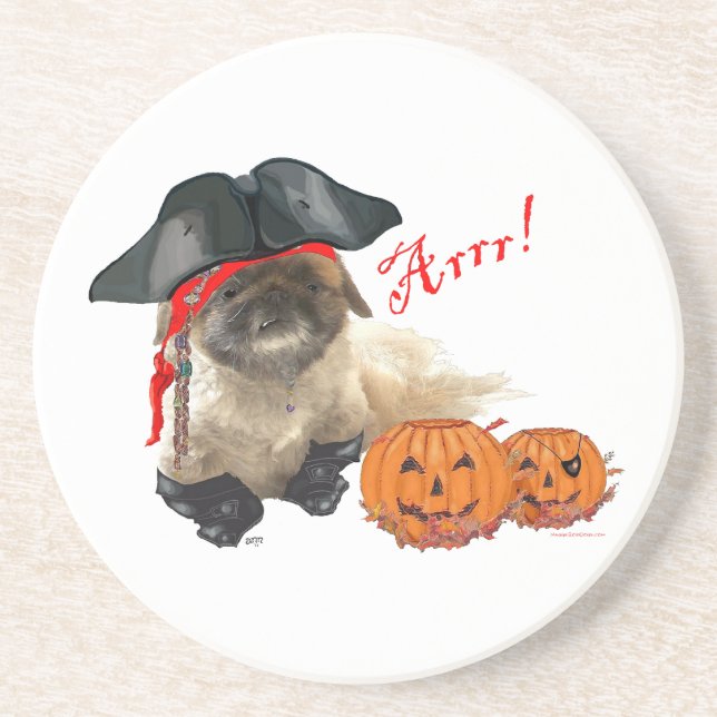 Pirate Doggie Drink Coaster (Front)