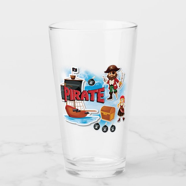 Pirate Drinkware Glass (Front)