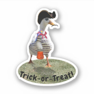 Pirate Duck Halloween Sticker