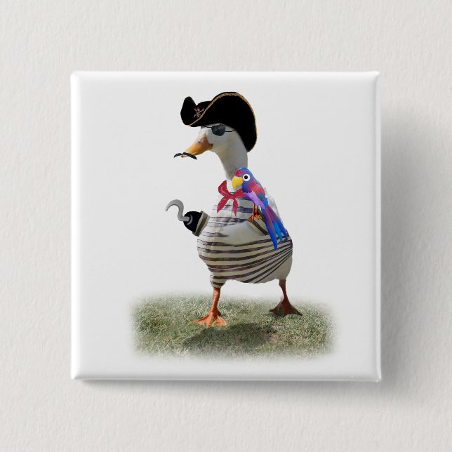 Pirate Duck Pinback Button (Front)