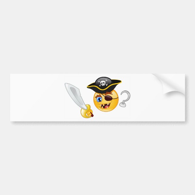 pirate emoji bumper sticker (Front)