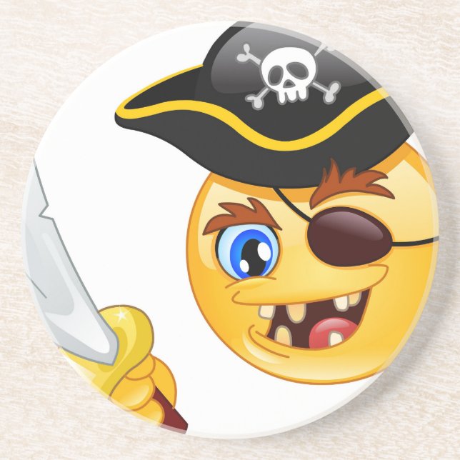 pirate emoji coaster (Front)