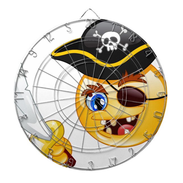 pirate emoji dartboard with darts (Front)