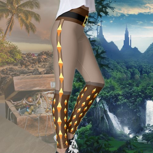 Pirate Explorer Fantasy Adventure Costume Workout Leggings