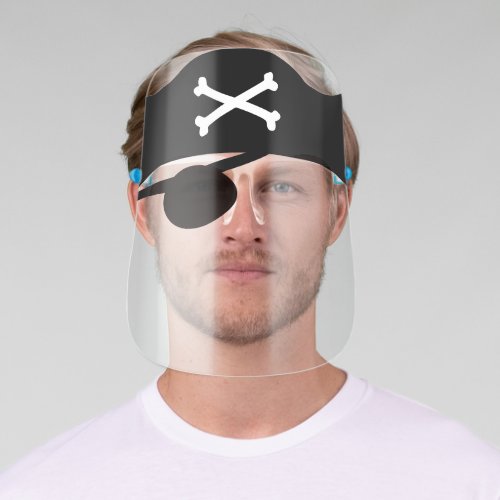 Pirate Eye Patch Hat Skull And Crossbones Kids Face Shield