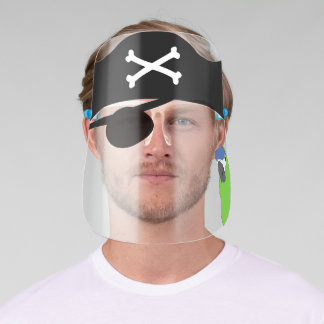 Pirate Eye Patch Hat Skull Crossbones Parrot Kids Face Shield