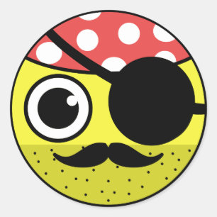Pirate Face Classic Round Sticker