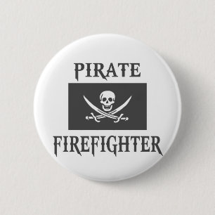 Pirate Firefighter Pinback Button