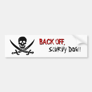 Pirate Flag "Back Off" Bumper Sticker